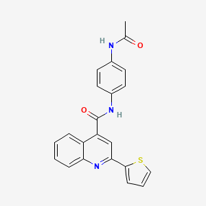 N-(4-acetamidophenyl)-2-(thiophen-2-yl)quinoline-4-carboxamide