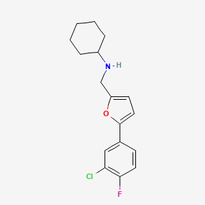 N-{[5-(3-chloro-4-fluorophenyl)furan-2-yl]methyl}cyclohexanamine