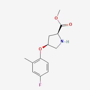 molecular formula C13H16FNO3 B12478891 Methyl (2S,4S)-4-(4-fluoro-2-methylphenoxy)-2-pyrrolidinecarboxylate 