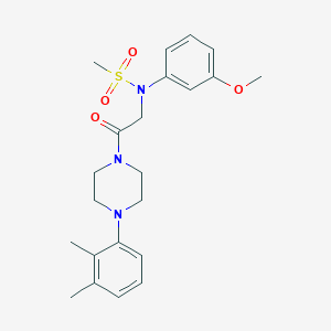 molecular formula C22H29N3O4S B12478898 N-{2-[4-(2,3-dimethylphenyl)piperazin-1-yl]-2-oxoethyl}-N-(3-methoxyphenyl)methanesulfonamide 