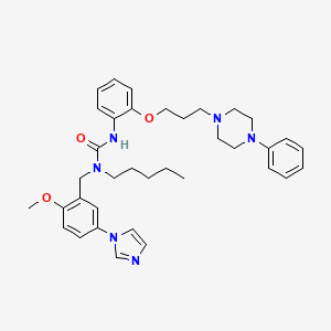 molecular formula C36H46N6O3 B1247892 1-[(5-Imidazol-1-yl-2-methoxyphenyl)methyl]-1-pentyl-3-[2-[3-(4-phenylpiperazin-1-yl)propoxy]phenyl]urea 