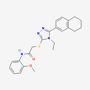 molecular formula C23H26N4O2S B12478952 2-{[4-ethyl-5-(5,6,7,8-tetrahydronaphthalen-2-yl)-4H-1,2,4-triazol-3-yl]sulfanyl}-N-(2-methoxyphenyl)acetamide 