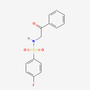 molecular formula C14H12FNO3S B12478954 4-fluoro-N-(2-oxo-2-phenylethyl)benzenesulfonamide 