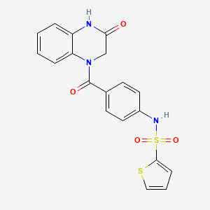 N-{4-[(3-oxo-3,4-dihydroquinoxalin-1(2H)-yl)carbonyl]phenyl}thiophene-2-sulfonamide