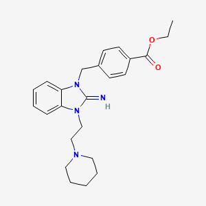 ethyl 4-({2-imino-3-[2-(piperidin-1-yl)ethyl]-2,3-dihydro-1H-benzimidazol-1-yl}methyl)benzoate