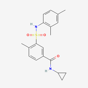 molecular formula C19H22N2O3S B12478998 N-cyclopropyl-3-[(2,4-dimethylphenyl)sulfamoyl]-4-methylbenzamide 