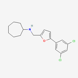 molecular formula C18H21Cl2NO B12479000 N-{[5-(3,5-dichlorophenyl)furan-2-yl]methyl}cycloheptanamine 