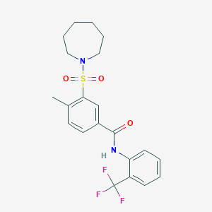 3-(azepan-1-ylsulfonyl)-4-methyl-N-[2-(trifluoromethyl)phenyl]benzamide