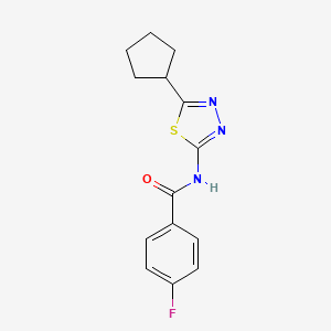 N-(5-cyclopentyl-1,3,4-thiadiazol-2-yl)-4-fluorobenzamide