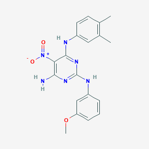 N~4~-(3,4-dimethylphenyl)-N~2~-(3-methoxyphenyl)-5-nitropyrimidine-2,4,6-triamine