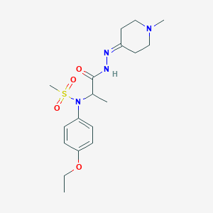 N-(4-ethoxyphenyl)-N-{1-[2-(1-methylpiperidin-4-ylidene)hydrazinyl]-1-oxopropan-2-yl}methanesulfonamide (non-preferred name)