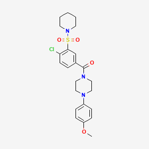 molecular formula C23H28ClN3O4S B12479079 [4-Chloro-3-(piperidin-1-ylsulfonyl)phenyl][4-(4-methoxyphenyl)piperazin-1-yl]methanone 