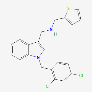 molecular formula C21H18Cl2N2S B12479084 1-[1-(2,4-dichlorobenzyl)-1H-indol-3-yl]-N-(thiophen-2-ylmethyl)methanamine 