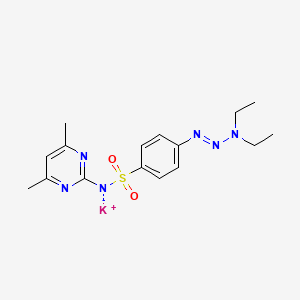 Potassium N-{4-[(1E)-3,3-diethyltriaz-1-EN-1-YL]benzenesulfonyl}-4,6-dimethylpyrimidin-2-aminide