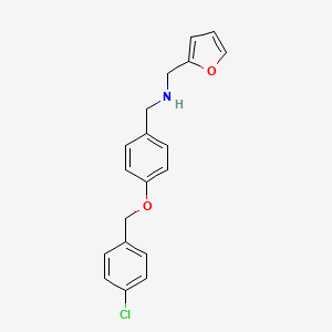 molecular formula C19H18ClNO2 B12479133 1-{4-[(4-chlorobenzyl)oxy]phenyl}-N-(furan-2-ylmethyl)methanamine 