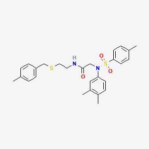 N~2~-(3,4-dimethylphenyl)-N-{2-[(4-methylbenzyl)sulfanyl]ethyl}-N~2~-[(4-methylphenyl)sulfonyl]glycinamide