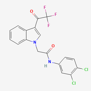 molecular formula C18H11Cl2F3N2O2 B12479152 N-(3,4-dichlorophenyl)-2-[3-(2,2,2-trifluoroacetyl)indol-1-yl]acetamide 