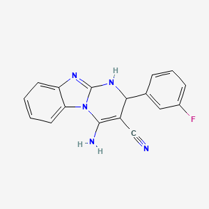 4-Amino-2-(3-fluorophenyl)-1,2-dihydropyrimido[1,2-a]benzimidazole-3-carbonitrile