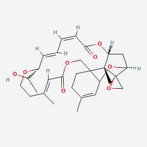 molecular formula C29H38O8 B1247918 (1S,12E,17R,18E,20Z,24R,25R,26S)-17-(1-hydroxyethyl)-5,13,25-trimethylspiro[2,10,16,23-tetraoxatetracyclo[22.2.1.03,8.08,25]heptacosa-4,12,18,20-tetraene-26,2'-oxirane]-11,22-dione 