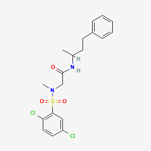 molecular formula C19H22Cl2N2O3S B12479202 N~2~-[(2,5-dichlorophenyl)sulfonyl]-N~2~-methyl-N-(4-phenylbutan-2-yl)glycinamide 