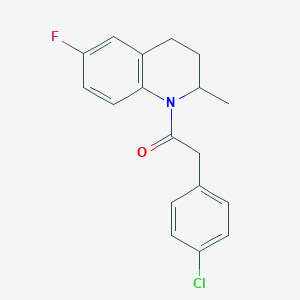 2-(4-chlorophenyl)-1-(6-fluoro-2-methyl-3,4-dihydro-2H-quinolin-1-yl)ethanone