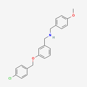 molecular formula C22H22ClNO2 B12479246 1-{3-[(4-chlorobenzyl)oxy]phenyl}-N-(4-methoxybenzyl)methanamine 