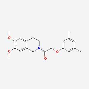 molecular formula C21H25NO4 B12479249 1-(6,7-dimethoxy-3,4-dihydro-1H-isoquinolin-2-yl)-2-(3,5-dimethylphenoxy)ethanone 