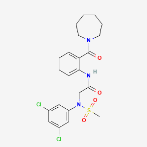 molecular formula C22H25Cl2N3O4S B12479252 N-[2-(azepan-1-ylcarbonyl)phenyl]-N~2~-(3,5-dichlorophenyl)-N~2~-(methylsulfonyl)glycinamide 