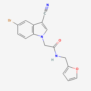 2-(5-bromo-3-cyano-1H-indol-1-yl)-N-(furan-2-ylmethyl)acetamide