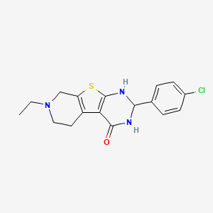 5-(4-chlorophenyl)-11-ethyl-8-thia-4,6,11-triazatricyclo[7.4.0.02,7]trideca-1(9),2(7)-dien-3-one