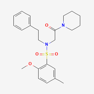 2-methoxy-5-methyl-N-[2-oxo-2-(piperidin-1-yl)ethyl]-N-(2-phenylethyl)benzenesulfonamide