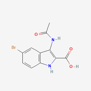 molecular formula C11H9BrN2O3 B12479309 5-Bromo-3-acetamido-1H-indole-2-carboxylic acid 