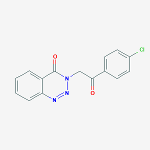 molecular formula C15H10ClN3O2 B12479310 3-[2-(4-Chlorophenyl)-2-oxoethyl]-1,2,3-benzotriazin-4-one 