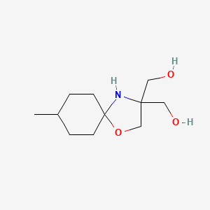 molecular formula C11H21NO3 B12479312 [3-(Hydroxymethyl)-8-methyl-1-oxa-4-azaspiro[4.5]dec-3-yl]methanol 