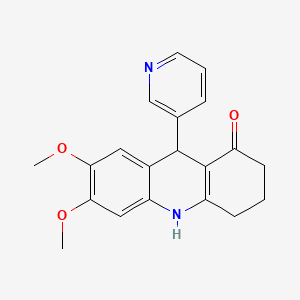 molecular formula C20H20N2O3 B12479342 6,7-dimethoxy-9-(pyridin-3-yl)-3,4,9,10-tetrahydroacridin-1(2H)-one 