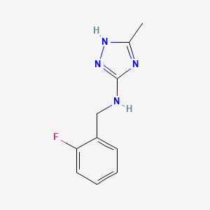 molecular formula C10H11FN4 B12479350 N-(2-fluorobenzyl)-3-methyl-1H-1,2,4-triazol-5-amine 