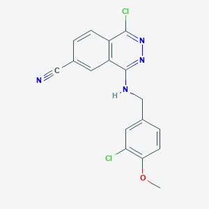 molecular formula C17H12Cl2N4O B1247937 1-Chloro-4-(3-chloro-4-methoxybenzyl)amino-6-cyanophthalazine 