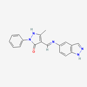 4-[(E)-(1H-indazol-5-ylimino)methyl]-3-methyl-1-phenyl-1H-pyrazol-5-ol