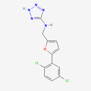 molecular formula C12H9Cl2N5O B12479425 N-{[5-(2,5-dichlorophenyl)furan-2-yl]methyl}-2H-tetrazol-5-amine 