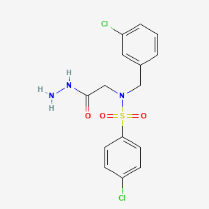 molecular formula C15H15Cl2N3O3S B12479445 4-chloro-N-[(3-chlorophenyl)methyl]-N-[(hydrazinecarbonyl)methyl]benzenesulfonamide 