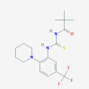 2,2-dimethyl-N-{[2-(piperidin-1-yl)-5-(trifluoromethyl)phenyl]carbamothioyl}propanamide