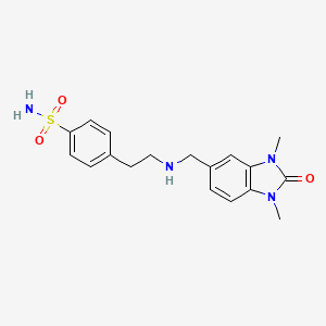 molecular formula C18H22N4O3S B12479483 4-(2-{[(1,3-dimethyl-2-oxo-2,3-dihydro-1H-benzimidazol-5-yl)methyl]amino}ethyl)benzenesulfonamide 