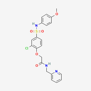 molecular formula C21H20ClN3O5S B12479513 2-{2-chloro-4-[(4-methoxyphenyl)sulfamoyl]phenoxy}-N-(pyridin-2-ylmethyl)acetamide 