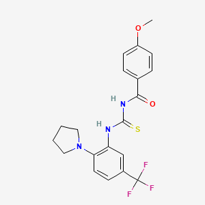 4-methoxy-N-{[2-(pyrrolidin-1-yl)-5-(trifluoromethyl)phenyl]carbamothioyl}benzamide