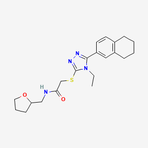 2-{[4-ethyl-5-(5,6,7,8-tetrahydronaphthalen-2-yl)-4H-1,2,4-triazol-3-yl]sulfanyl}-N-(tetrahydrofuran-2-ylmethyl)acetamide