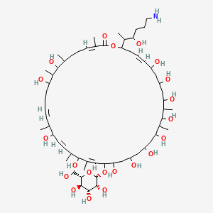 (3E,13E,17E,21E,39E)-42-(6-amino-3-hydroxyhexan-2-yl)-8,10,16,20,24,26,28,30,32,34,36,38-dodecahydroxy-3,7,9,15,19,21,31,33-octamethyl-23-[(2S,3R,4R,5R,6S)-3,4,5-trihydroxy-6-(hydroxymethyl)oxan-2-yl]oxy-1-oxacyclodotetraconta-3,13,17,21,39-pentaen-2-one