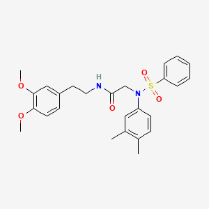 molecular formula C26H30N2O5S B12479598 N-[2-(3,4-dimethoxyphenyl)ethyl]-N~2~-(3,4-dimethylphenyl)-N~2~-(phenylsulfonyl)glycinamide 