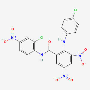 molecular formula C19H11Cl2N5O7 B12479603 N-(2-chloro-4-nitrophenyl)-2-[(4-chlorophenyl)amino]-3,5-dinitrobenzamide 