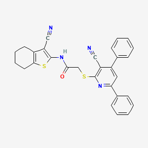 2-[(3-cyano-4,6-diphenylpyridin-2-yl)sulfanyl]-N-(3-cyano-4,5,6,7-tetrahydro-1-benzothiophen-2-yl)acetamide