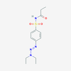 molecular formula C13H20N4O3S B12479624 N-({4-[(1E)-3,3-diethyltriaz-1-en-1-yl]phenyl}sulfonyl)propanamide 